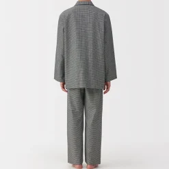 Outlet Muji Pijama de franela sin costuras laterales para hombre