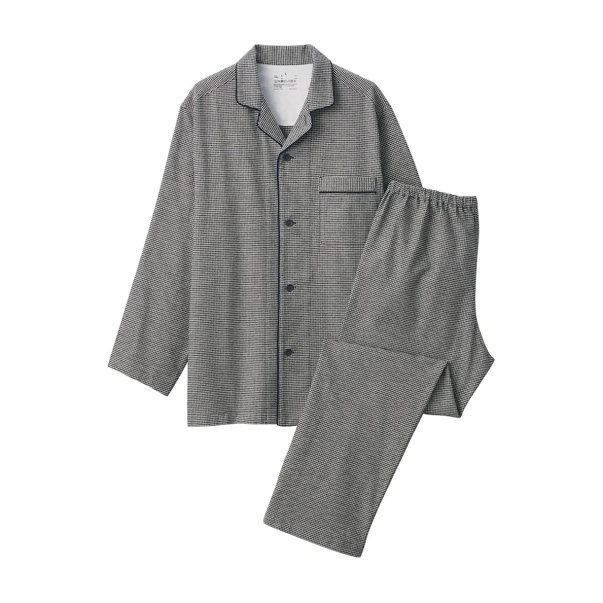 Outlet Muji Pijama de franela sin costuras laterales para hombre