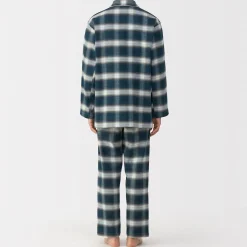 Outlet Muji Pijama de franela sin costuras laterales para hombre