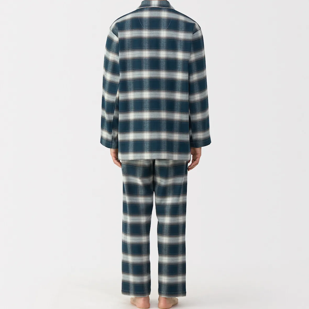 Outlet Muji Pijama de franela sin costuras laterales para hombre