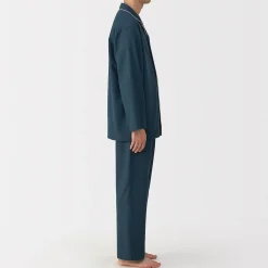 Outlet Muji Pijama de franela sin costuras laterales para hombre