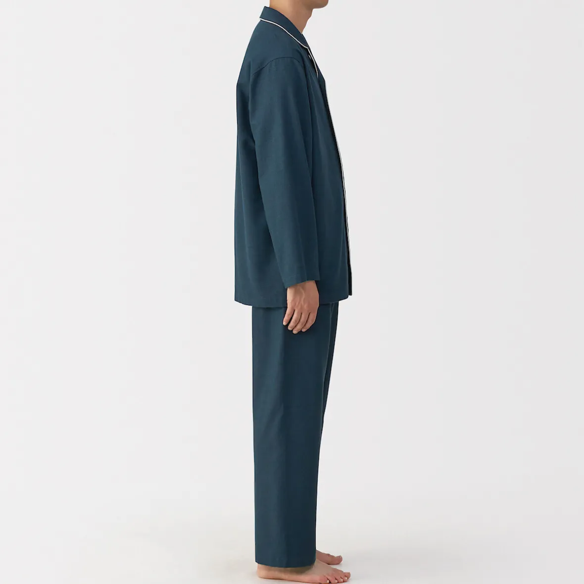 Outlet Muji Pijama de franela sin costuras laterales para hombre