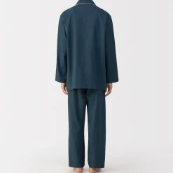 Outlet Muji Pijama de franela sin costuras laterales para hombre
