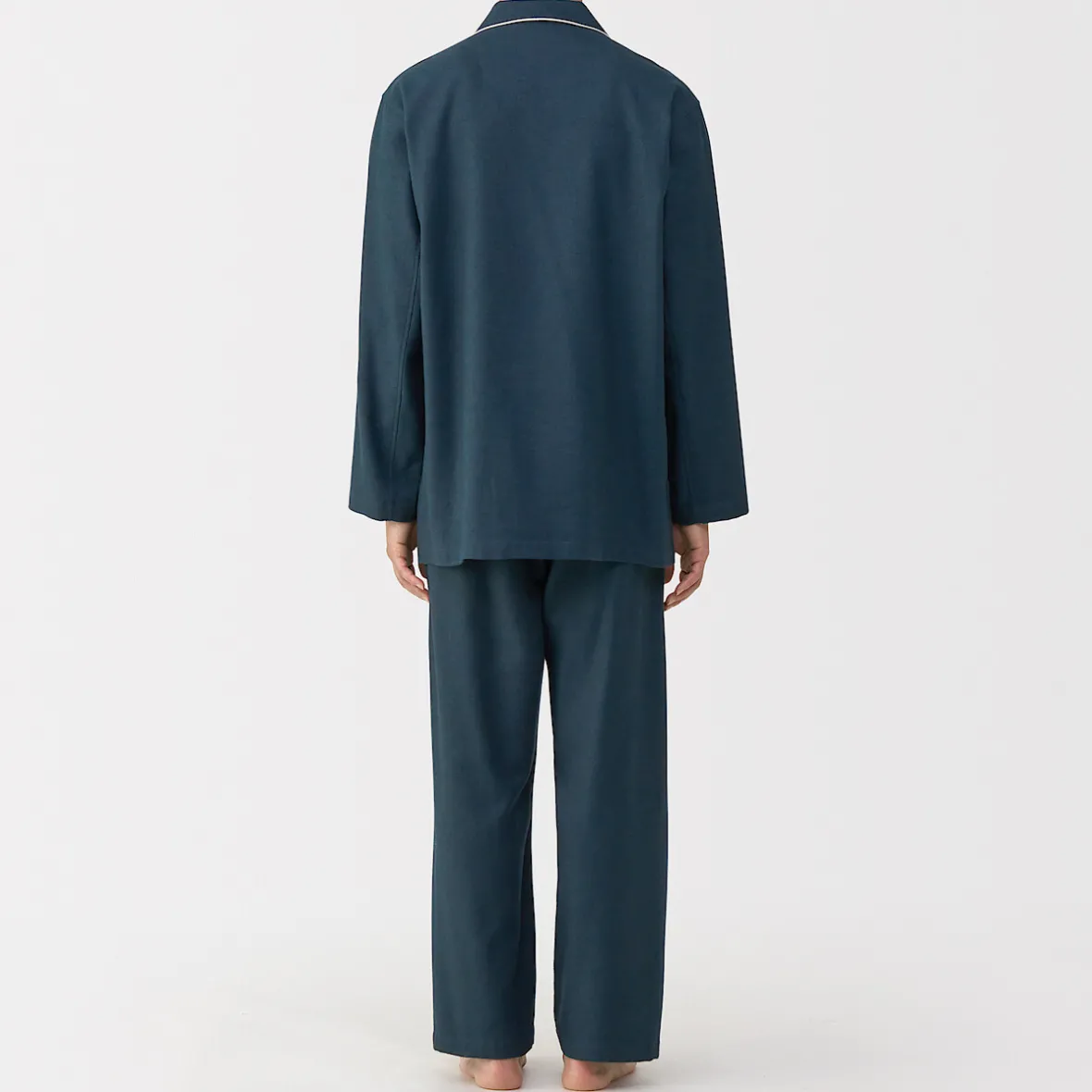 Outlet Muji Pijama de franela sin costuras laterales para hombre