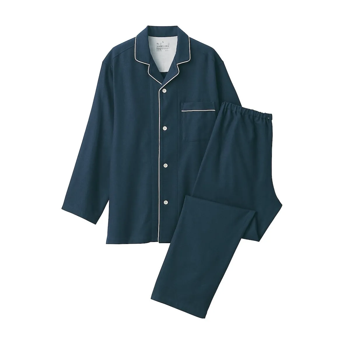 Outlet Muji Pijama de franela sin costuras laterales para hombre