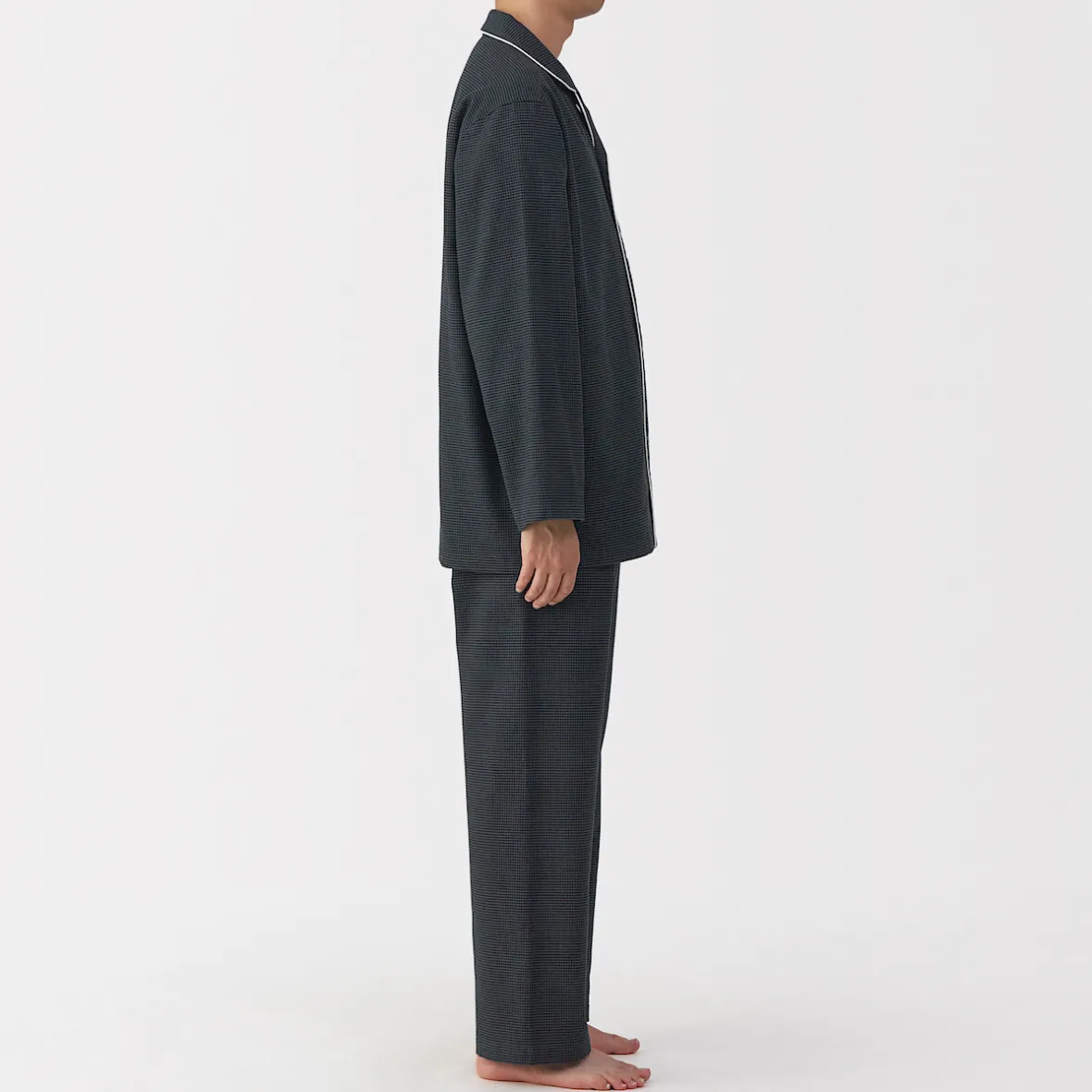Outlet Muji Pijama de franela sin costuras laterales para hombre
