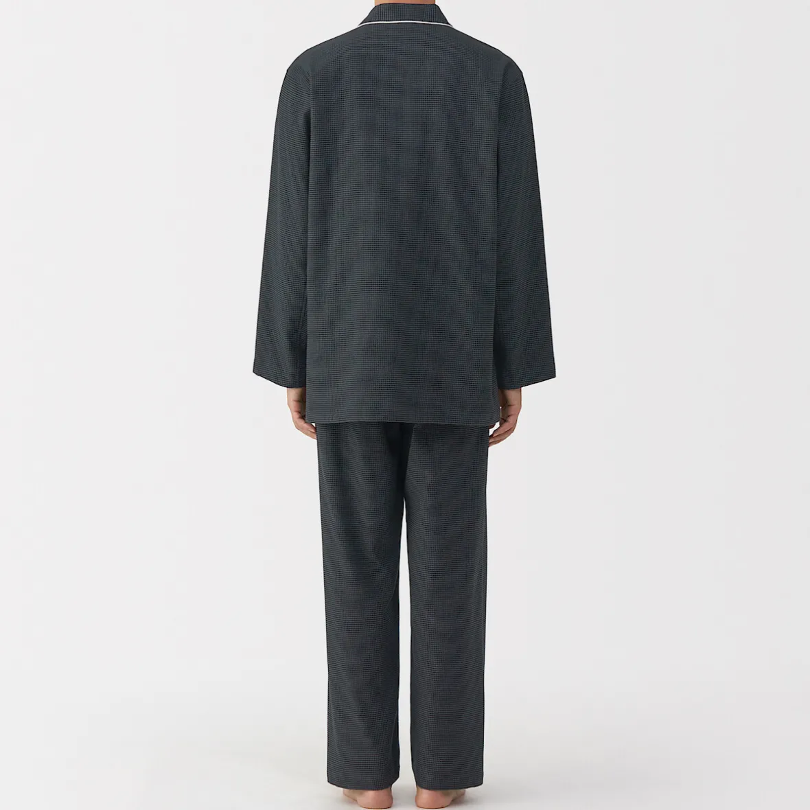Outlet Muji Pijama de franela sin costuras laterales para hombre