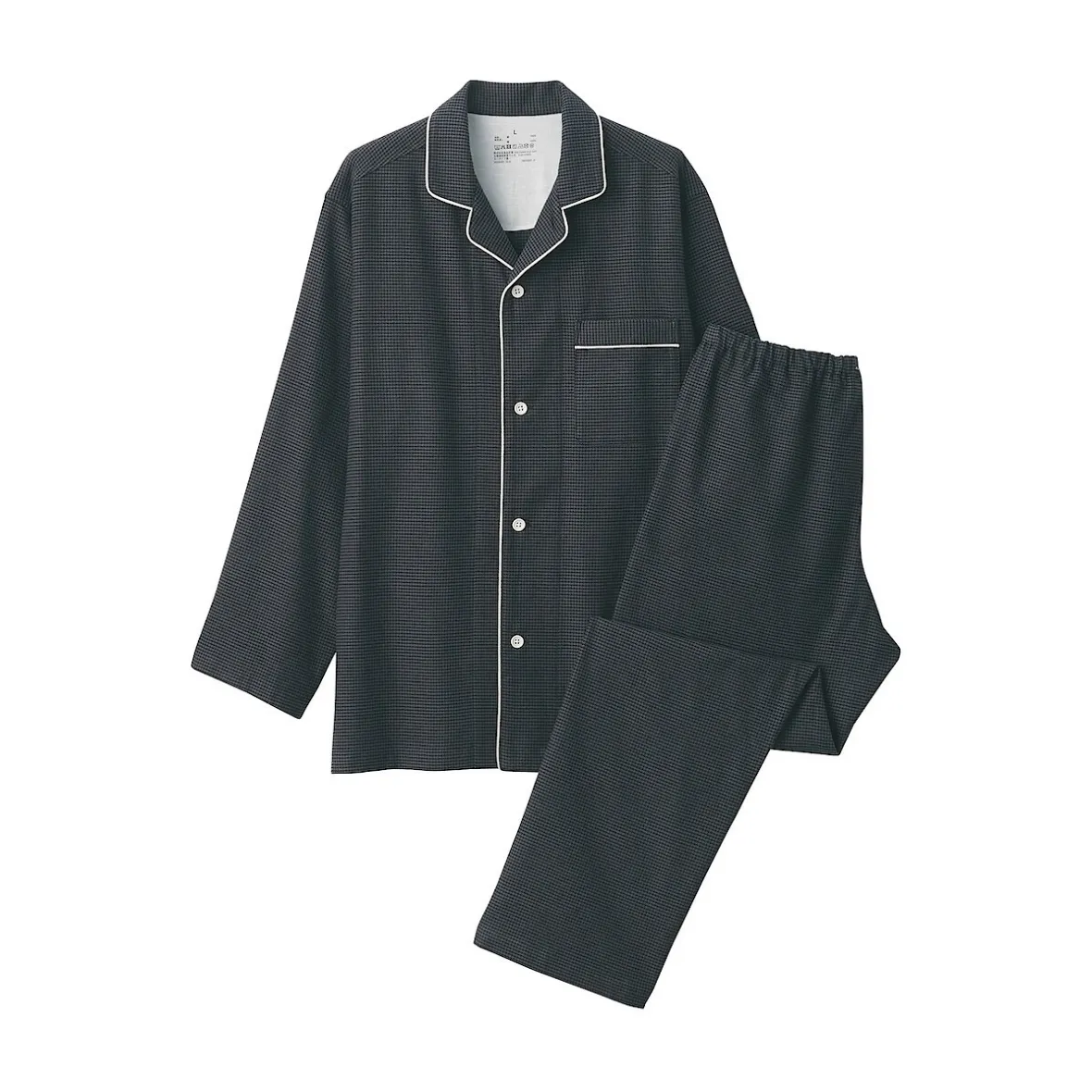Outlet Muji Pijama de franela sin costuras laterales para hombre