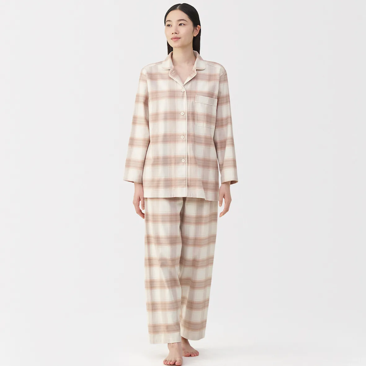 Best Muji Pijama de franela sin costuras laterales para mujer