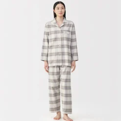 Best Muji Pijama de franela sin costuras laterales para mujer