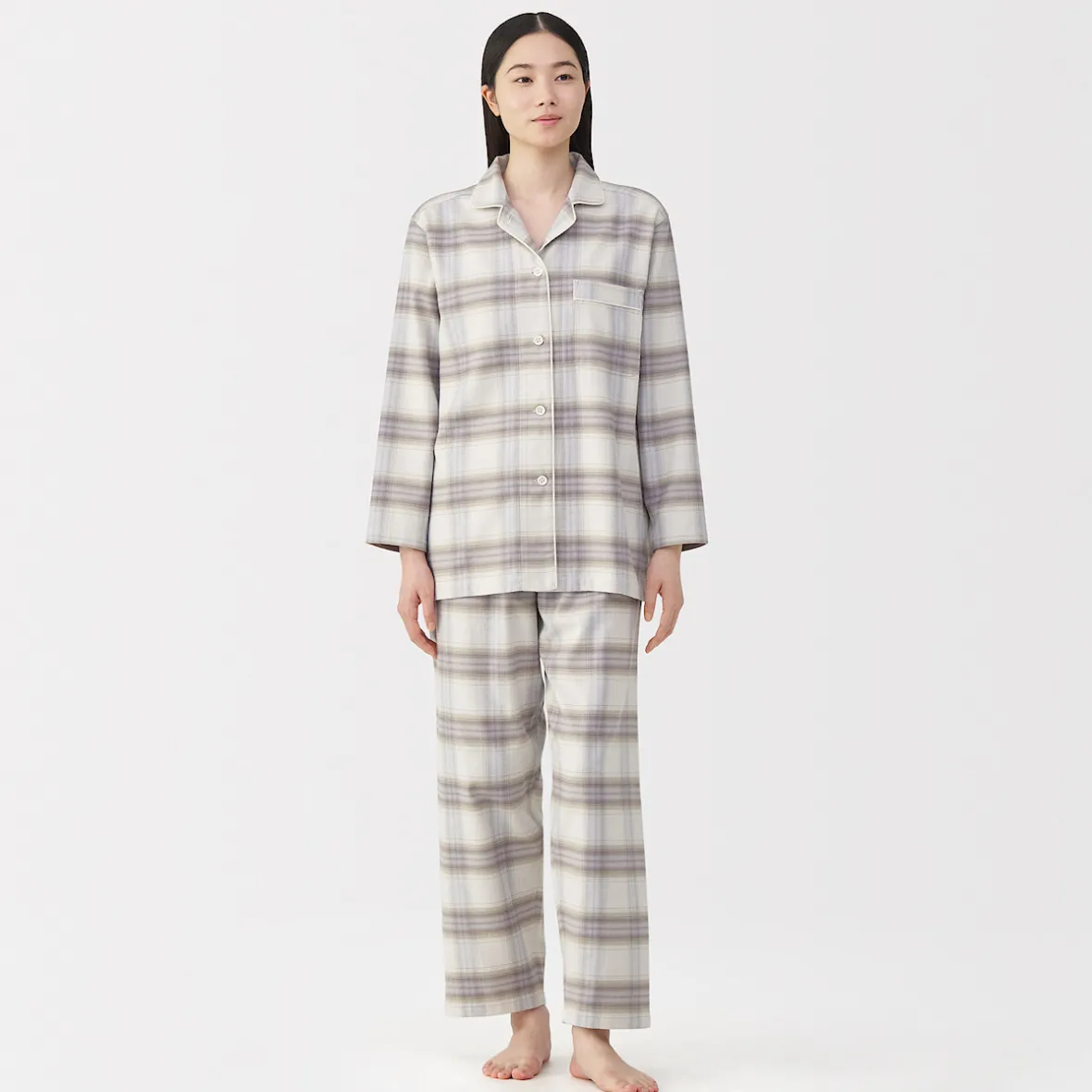 Best Muji Pijama de franela sin costuras laterales para mujer