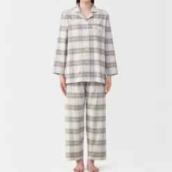 Best Muji Pijama de franela sin costuras laterales para mujer