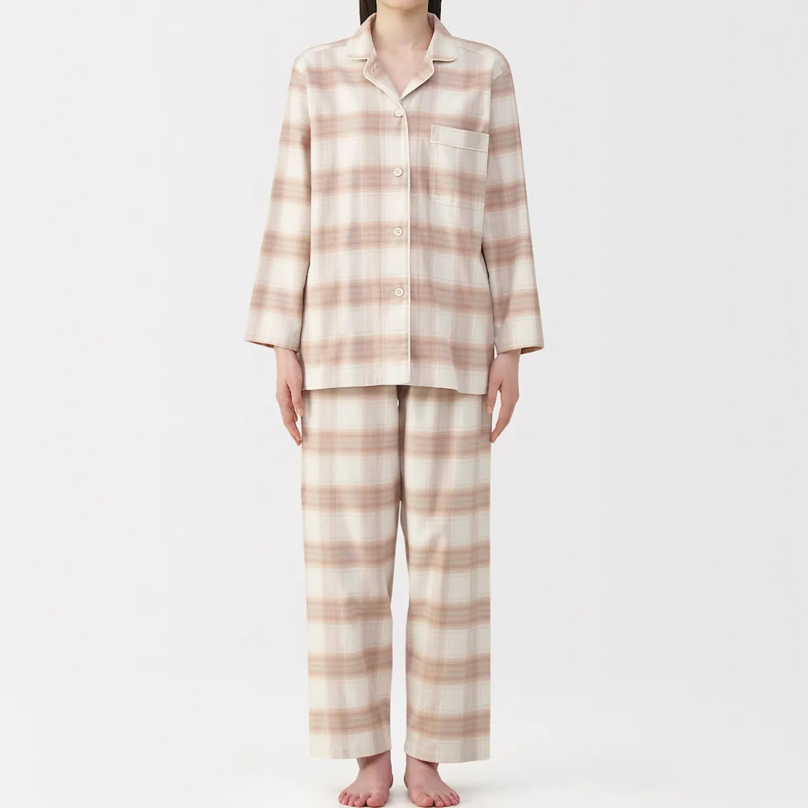 Best Muji Pijama de franela sin costuras laterales para mujer