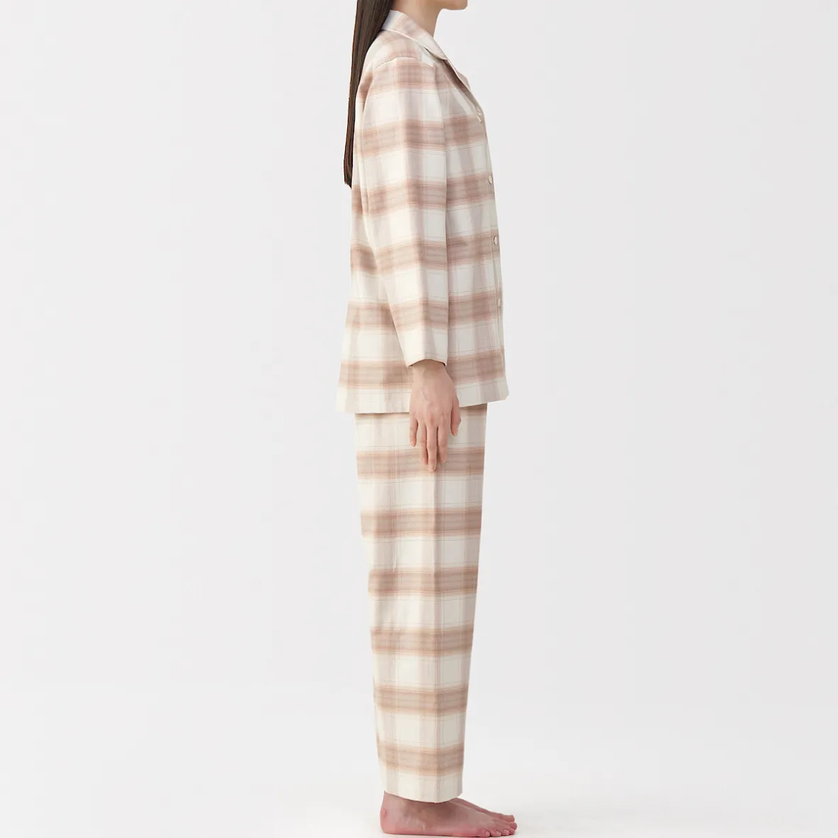 Best Muji Pijama de franela sin costuras laterales para mujer