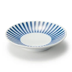 Sale Muji Plato de porcelana Hasami Ware - Patrón de rayas en abanico, Pequeño