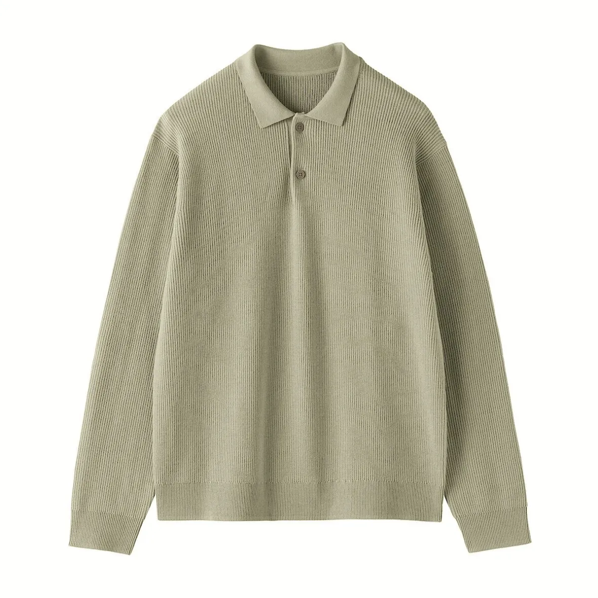 Outlet Muji Polo acanalado en mezcla de algodón para hombre