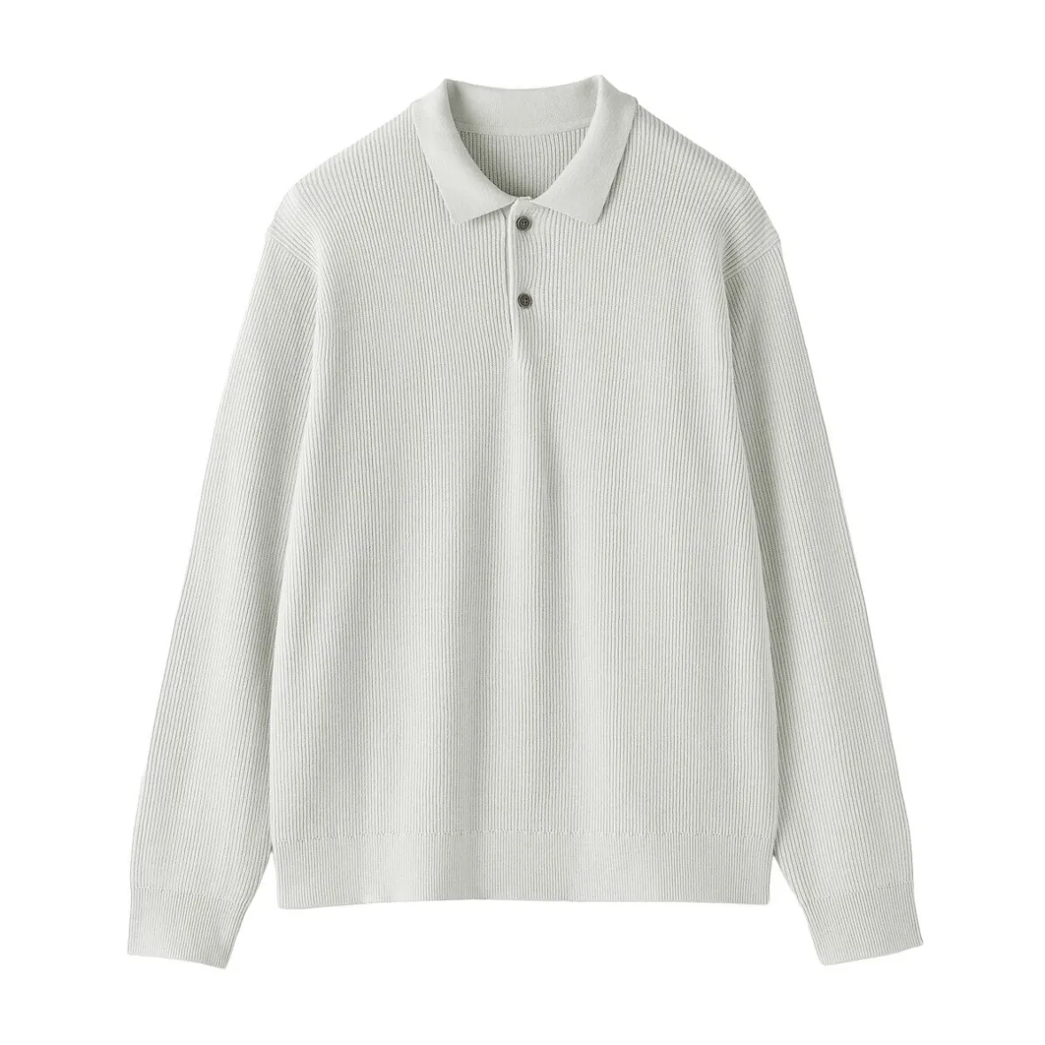 Outlet Muji Polo acanalado en mezcla de algodón para hombre