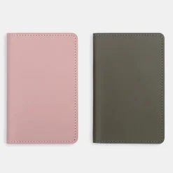 Online Muji Porta pasaportes de cuero reciclado - Caqui