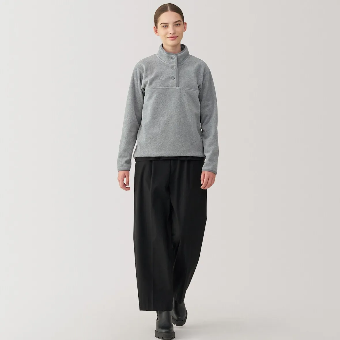 Online Muji Pulóver de forro polar de poliéster reciclable