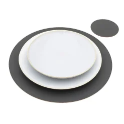Outlet Muji Salvamanteles de cuero reciclado - Gris Ceniza