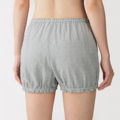Outlet Muji Short balloon de doble gasa con puntos dobby para mujer