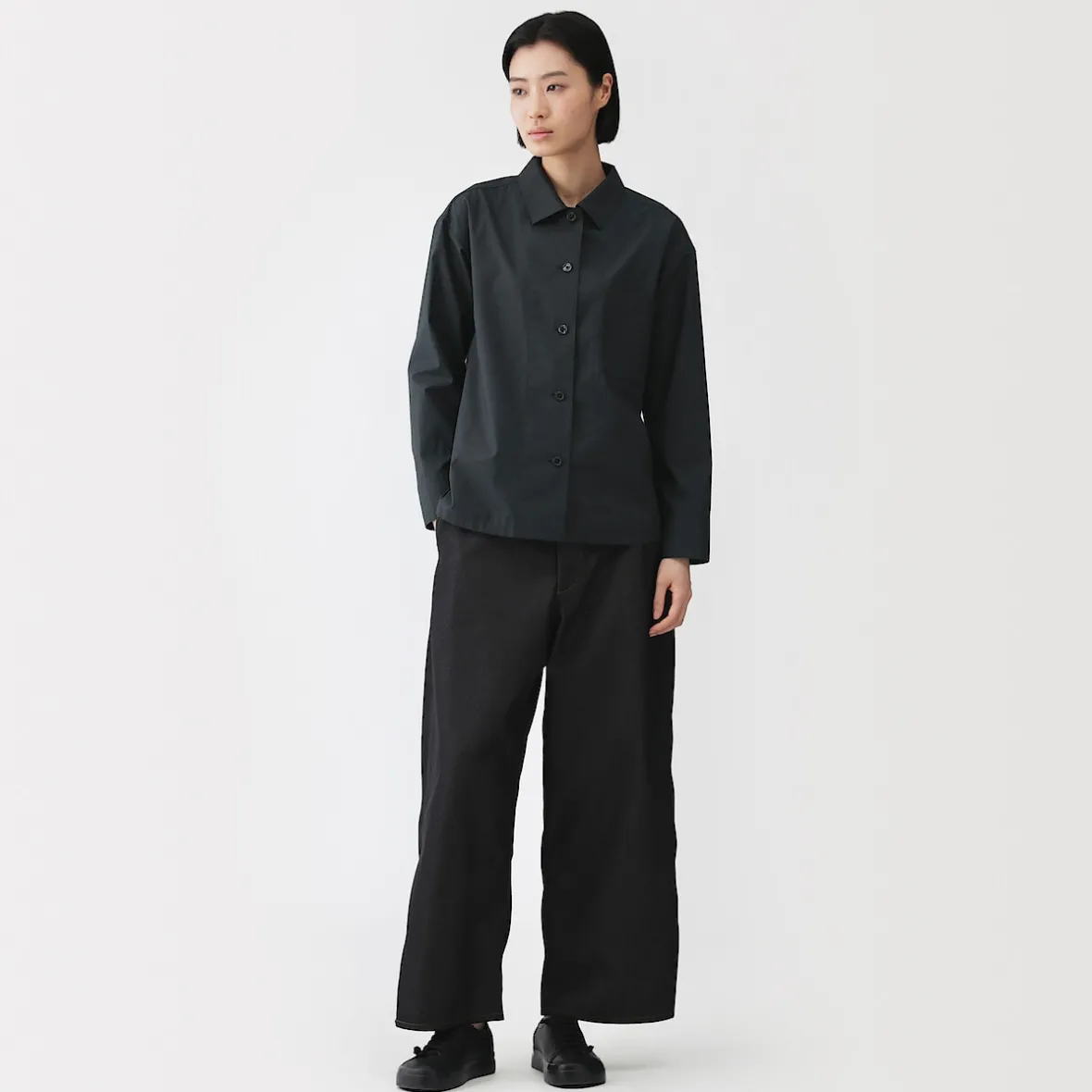 Online Muji Sobrecamisa de algodón orgánico para mujer