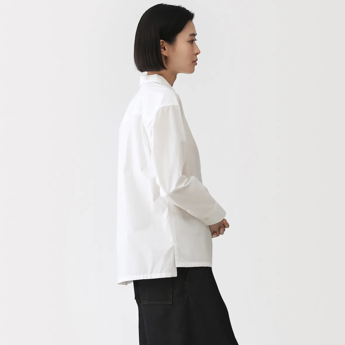 Online Muji Sobrecamisa de algodón orgánico para mujer