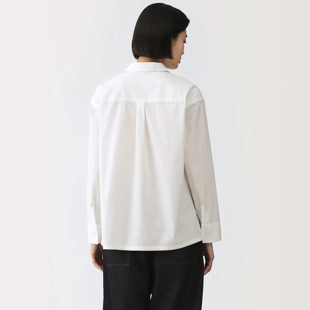 Online Muji Sobrecamisa de algodón orgánico para mujer