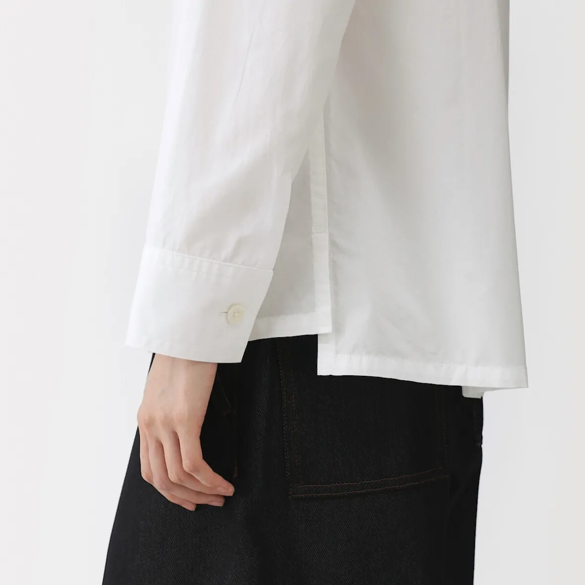 Online Muji Sobrecamisa de algodón orgánico para mujer