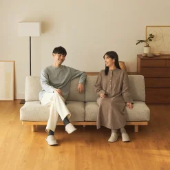 Outlet Muji Sofá sin brazos de poliéster tejido para 3 personas - Beis
