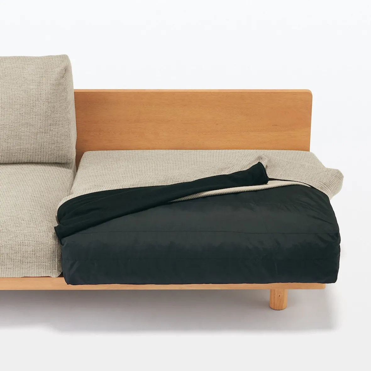 Outlet Muji Sofá sin brazos de poliéster tejido para 3 personas - Beis