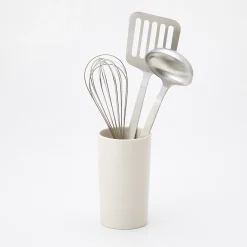 Hot Muji Soporte de utensilios de cocina de porcelana beige