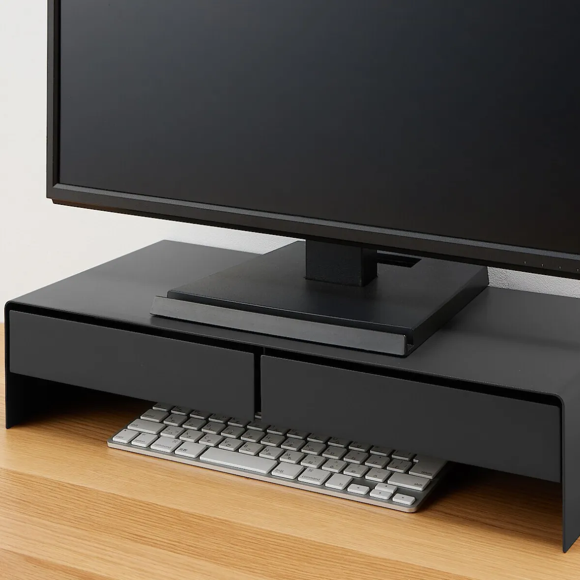 Discount Muji Soporte para monitor de acero con cajón ‐ ancho