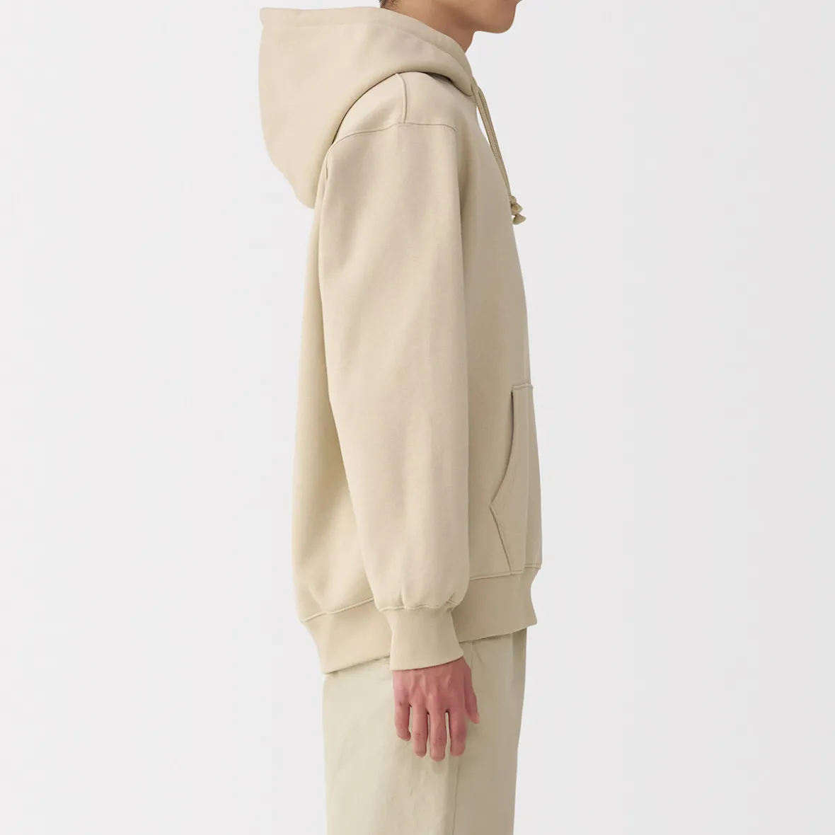 Hot Muji Sudadera con capucha para hombre Marfil