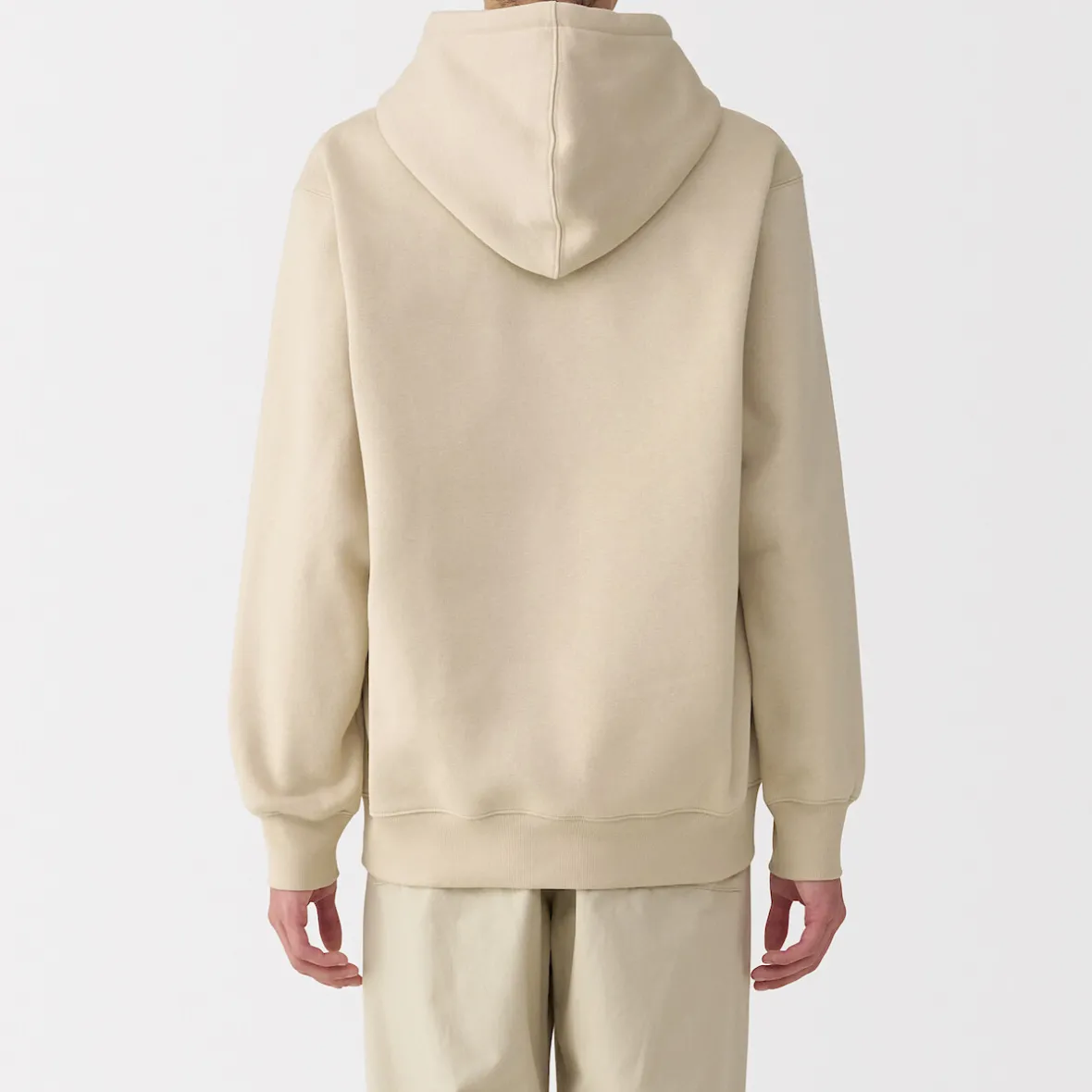 Hot Muji Sudadera con capucha para hombre Marfil