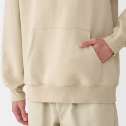 Hot Muji Sudadera con capucha para hombre Marfil