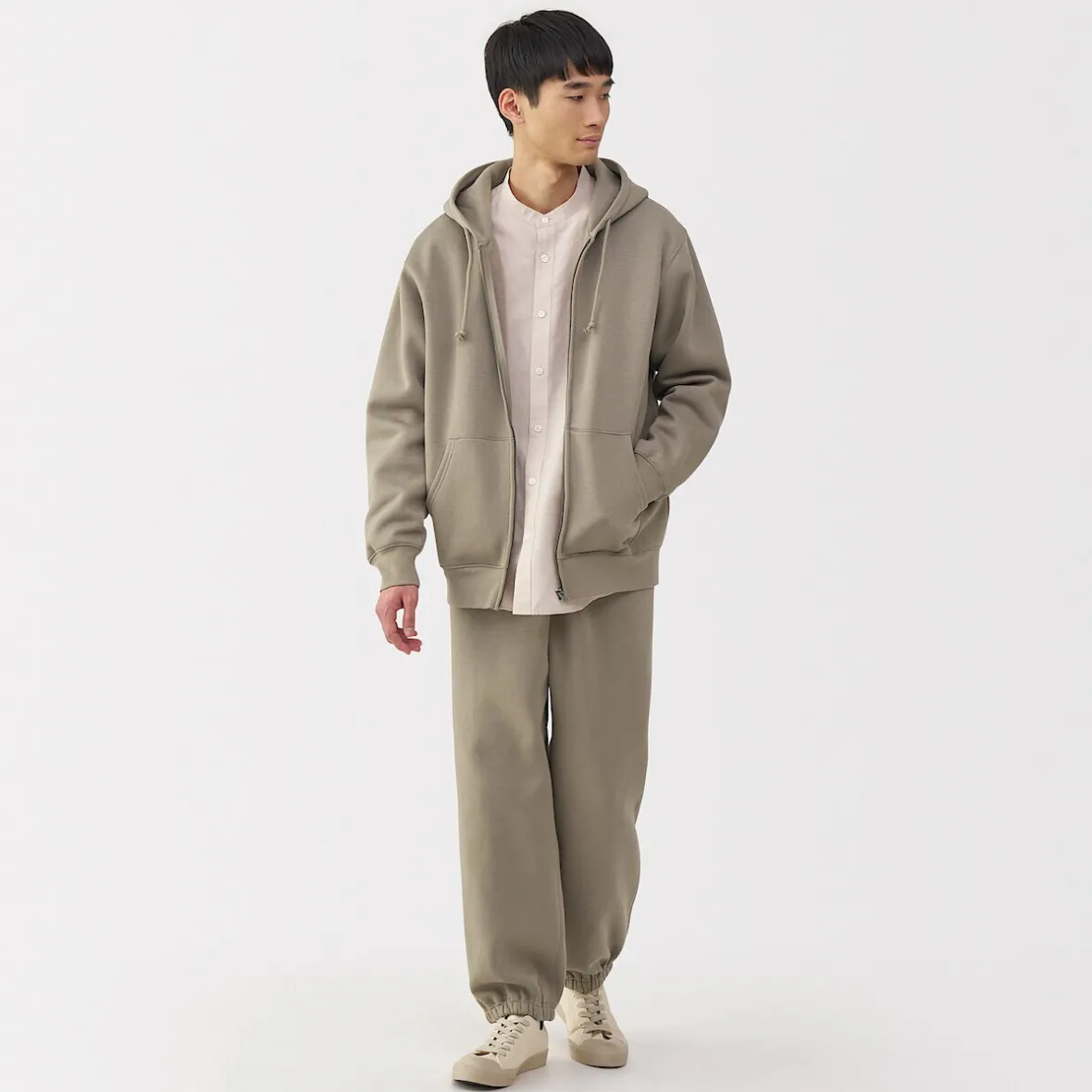 Outlet Muji Sudadera con capucha y cremallera para hombre