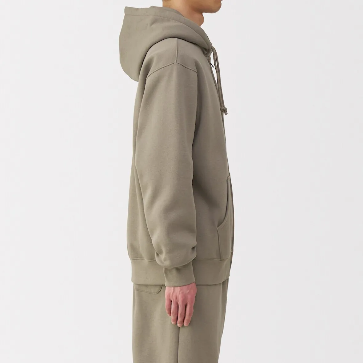 Outlet Muji Sudadera con capucha y cremallera para hombre