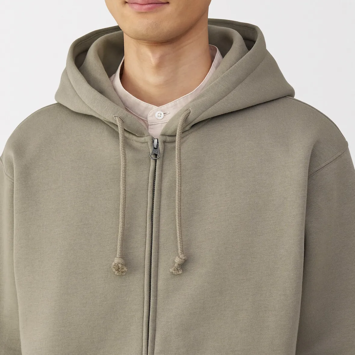 Outlet Muji Sudadera con capucha y cremallera para hombre