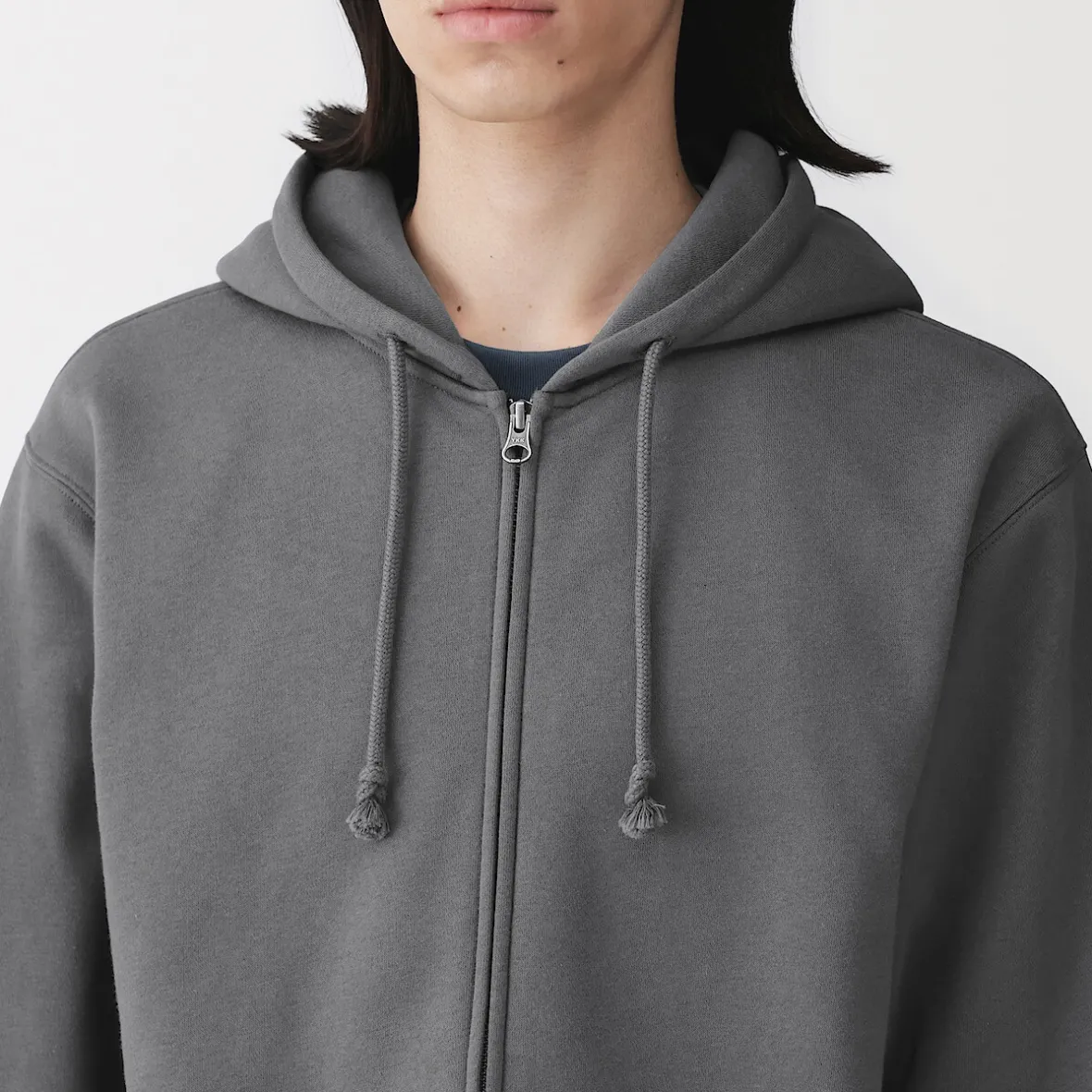 Outlet Muji Sudadera con capucha y cremallera para hombre