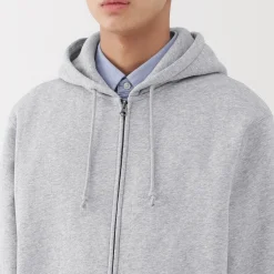 Outlet Muji Sudadera con capucha y cremallera para hombre
