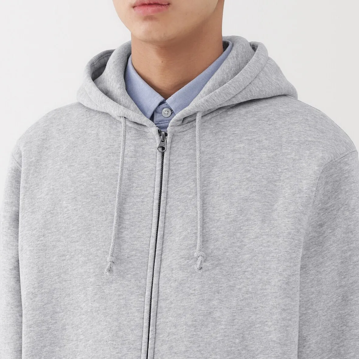 Outlet Muji Sudadera con capucha y cremallera para hombre