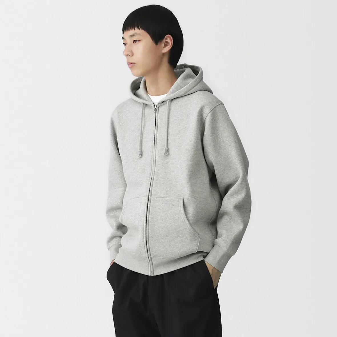 Outlet Muji Sudadera con capucha y cremallera para hombre