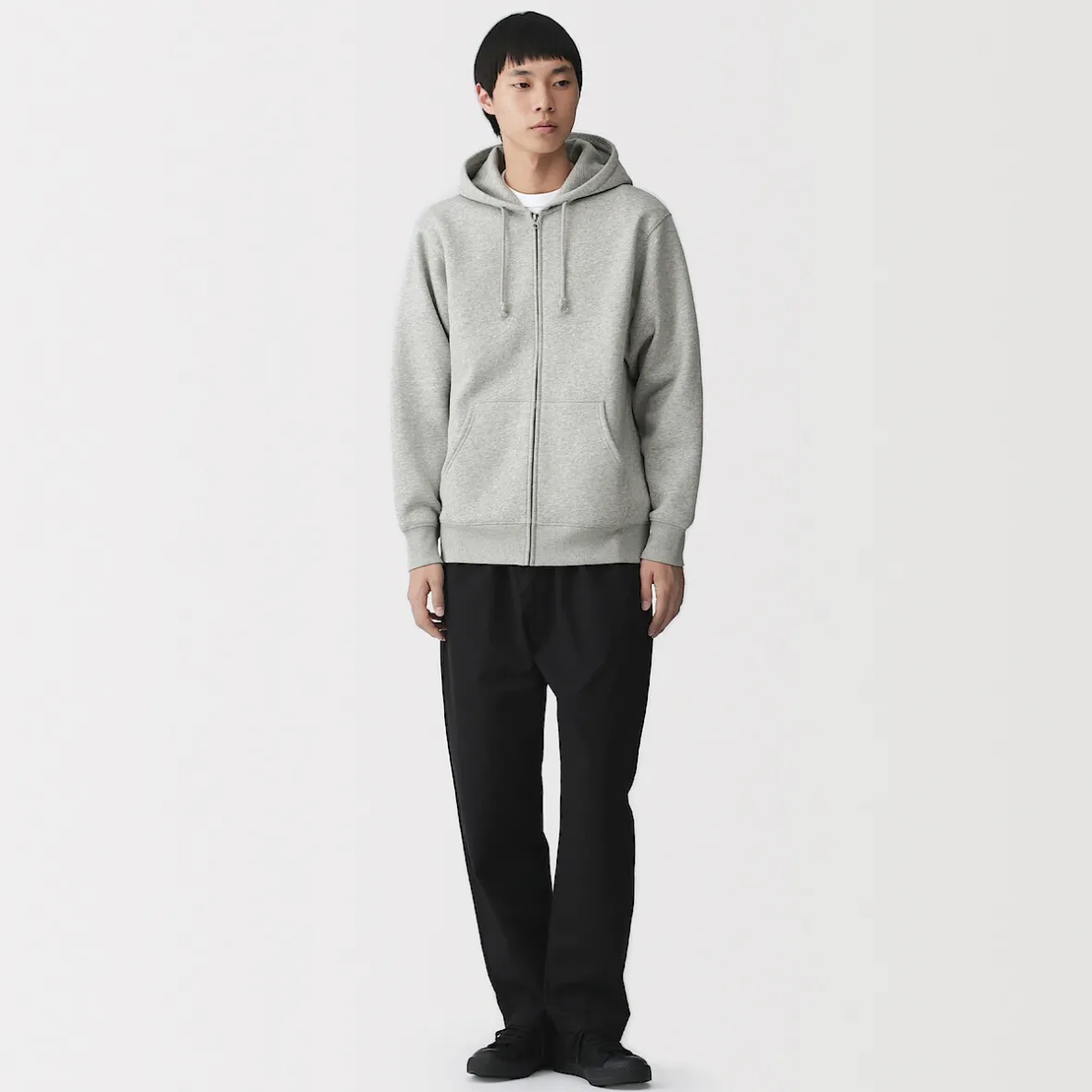 Outlet Muji Sudadera con capucha y cremallera para hombre