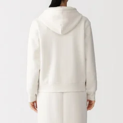 Outlet Muji Sudadera con capucha y cremallera en mezcla de algodón para mujer