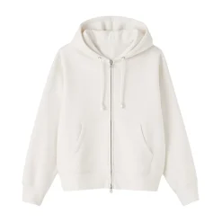 Outlet Muji Sudadera con capucha y cremallera en mezcla de algodón para mujer
