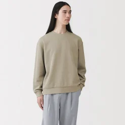 Best Muji Sudadera con cuello redondo y doble punto para hombre