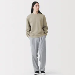 Best Muji Sudadera con cuello redondo y doble punto para hombre