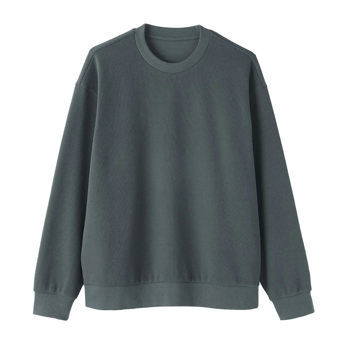 Best Muji Sudadera con cuello redondo y doble punto para hombre