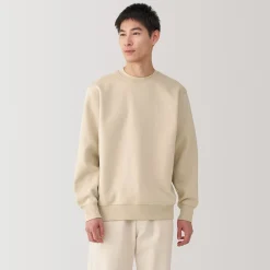 New Muji Sudadera de cuello redondo para hombre Marfil